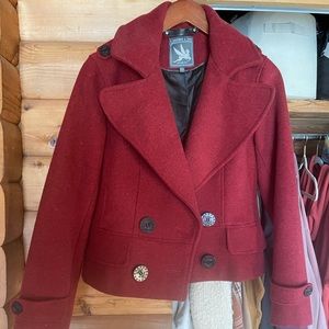 Red Wool Peacoat